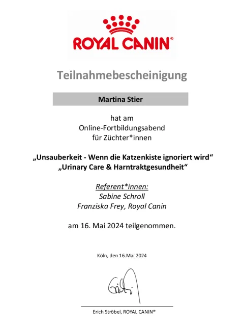 Teilnahmebescheinigung Unsauberkeit   Wenn die Katzenkiste ignoriert wird